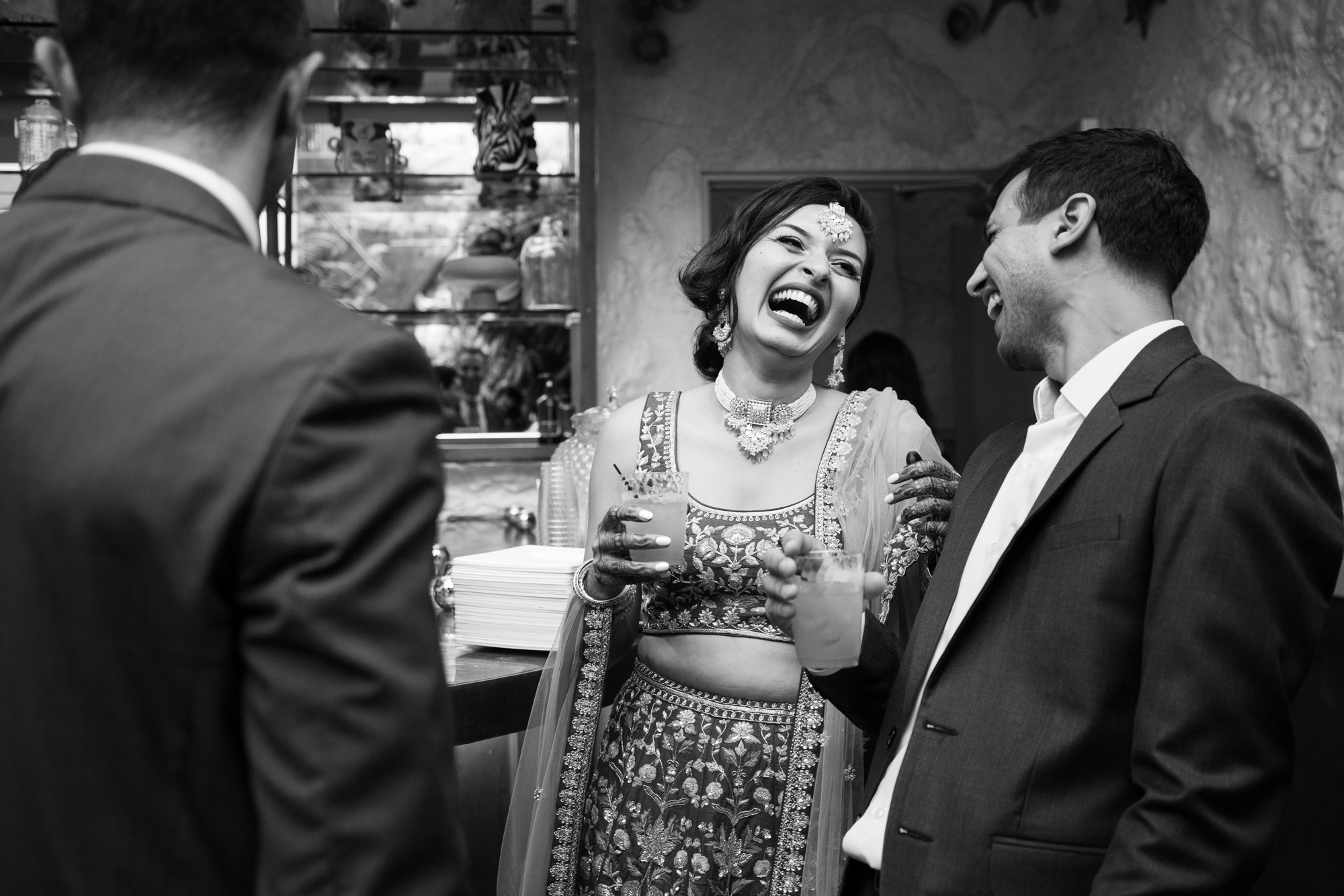 indian bride laughs los angeles wedding