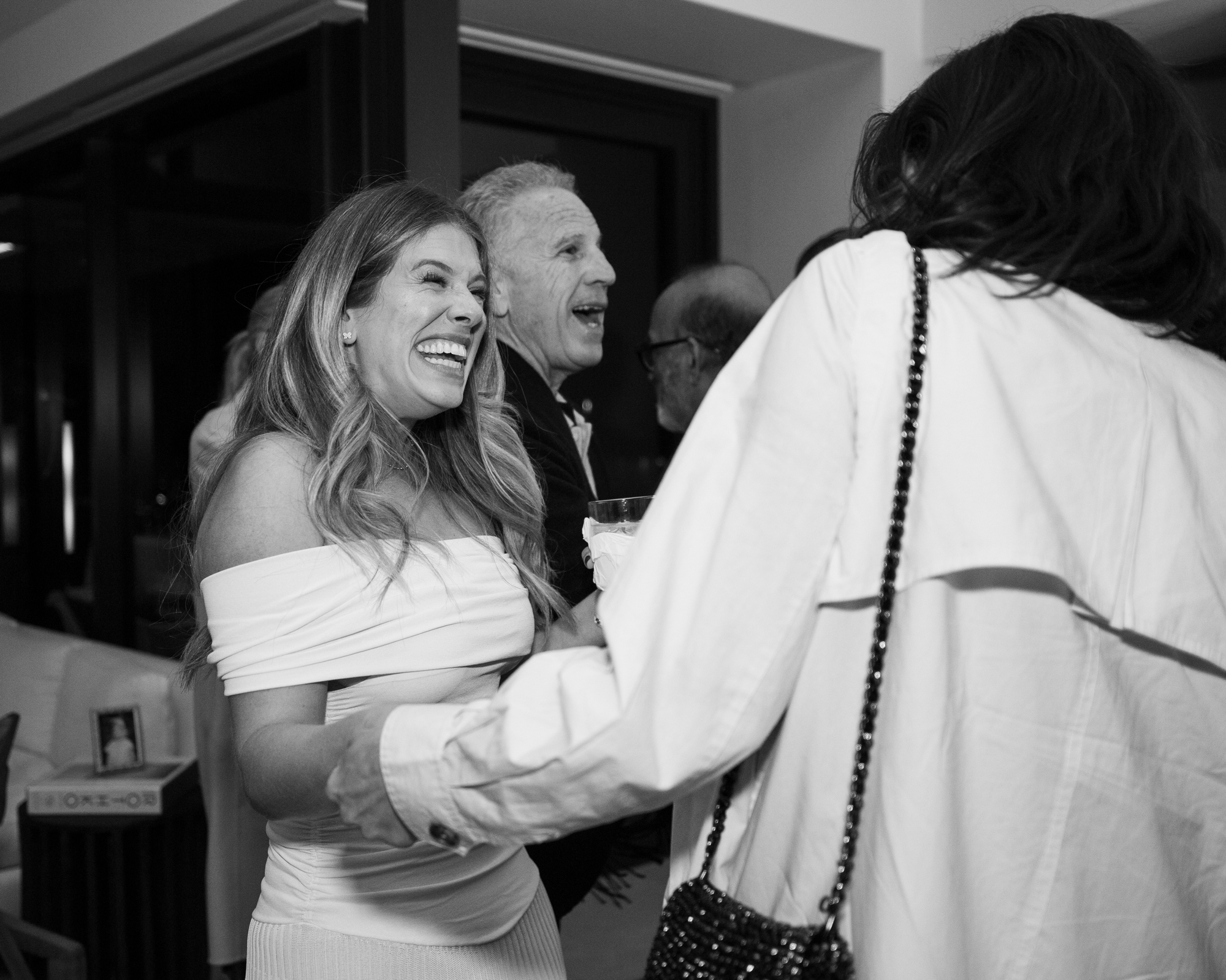 black and white bride laughs los angeles