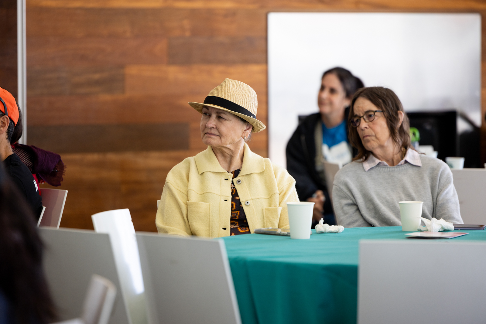 audience enjoys talk at annenberg community beach house