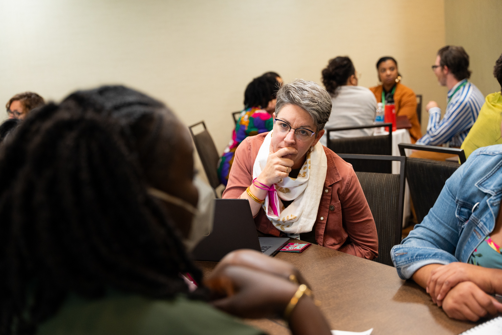 woman discussion los angeles corporate photo